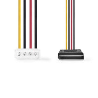 Belső hálózati kábel | Molex Dugasz - 2 db SATA 15 tűs Aljzat | 0,15 m | Különféle