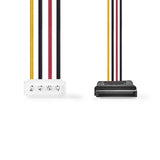 Belső hálózati kábel | Molex Dugasz - 2 db SATA 15 tűs Aljzat | 0,15 m | Különféle