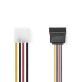 Belső hálózati kábel | Molex Dugasz - 2 db SATA 15 tűs Aljzat | 0,15 m | Különféle