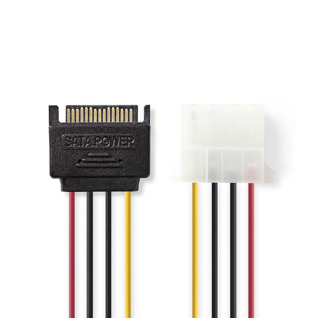 Belső hálózati kábel | SATA 15 tűs Dugasz - Molex Aljzat | 0,15 m | Különféle