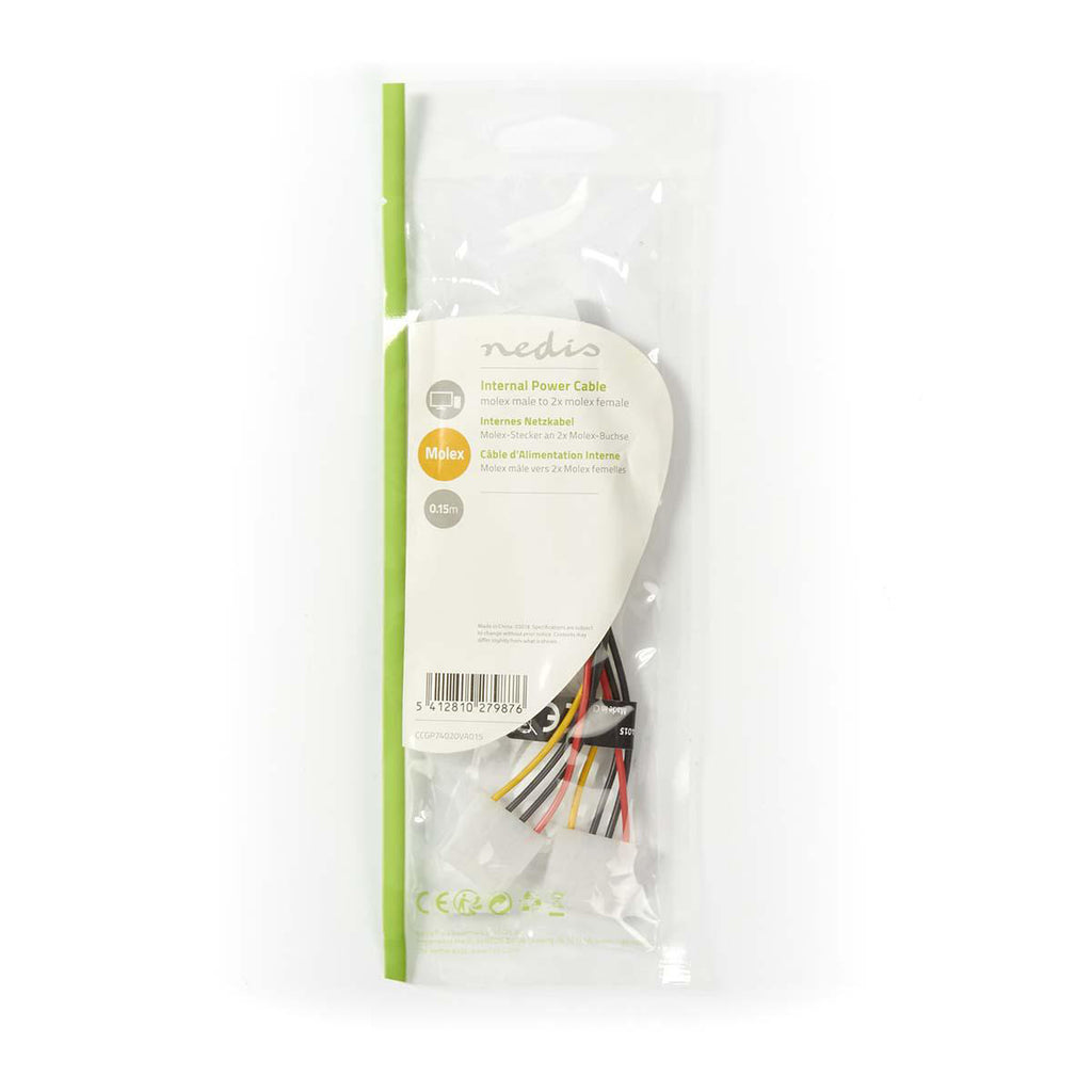 Belső hálózati kábel | Molex Dugasz - 2 db Molex Aljzat | 0,15 m | Különféle