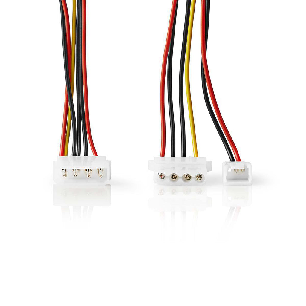 Belső hálózati kábel | Molex Dugasz - Molex Aljzat + 3 tűs Ventilátortáp | 0,15 m | Különféle