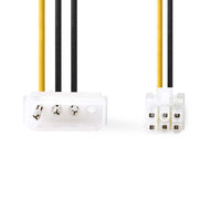 Belső hálózati kábel | Molex Dugasz | PCI Express Dugasz | Aranyozott | 0.20 m | Kerek | PVC | Sárga/Fekete | Műanyag Zacskó