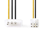 Belső hálózati kábel | Molex Dugasz | PCI Express Dugasz | Aranyozott | 0.20 m | Kerek | PVC | Sárga/Fekete | Műanyag Zacskó