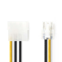 Belső hálózati kábel | Molex Dugasz | PCI Express Dugasz | Aranyozott | 0.20 m | Kerek | PVC | Sárga/Fekete | Műanyag Zacskó
