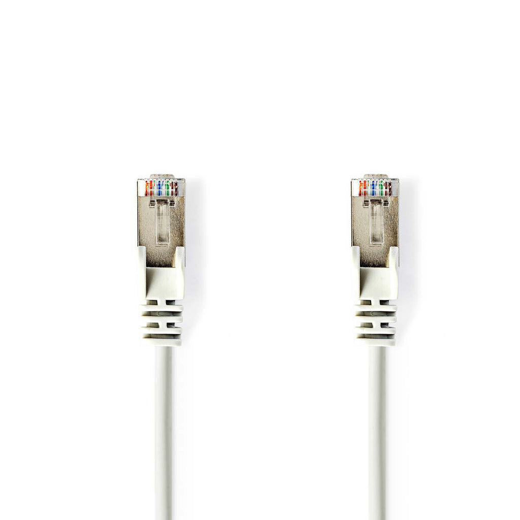 Cat 5e kábel | SF/UTP | RJ45 Dugasz | RJ45 Dugasz | 3.00 m | Kerek | PVC | Fehér | Boríték