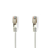 Cat 5e kábel | SF/UTP | RJ45 Dugasz | RJ45 Dugasz | 3.00 m | Kerek | PVC | Fehér | Boríték