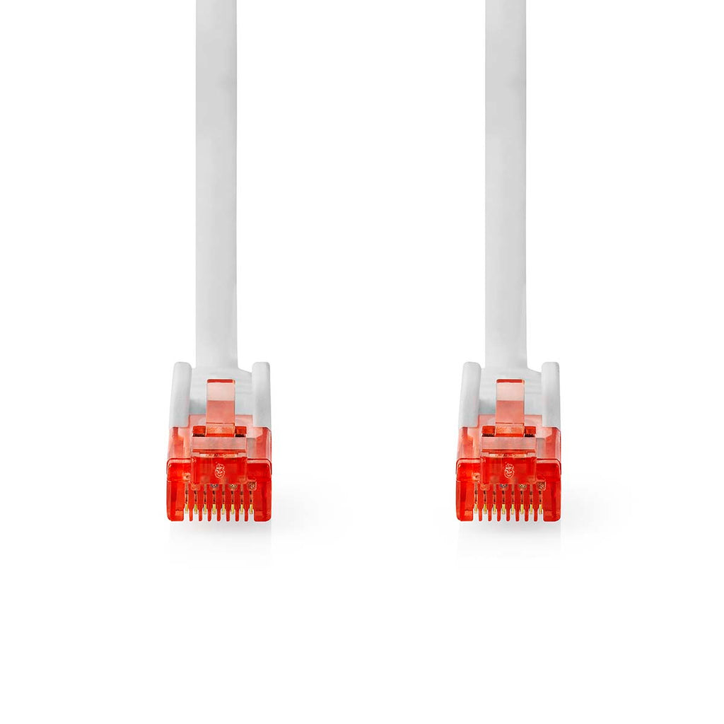 Cat 6 kábel | RJ45 Dugasz | RJ45 Dugasz | U/UTP | 0.50 m | Kerek | PVC | Fehér | Boríték