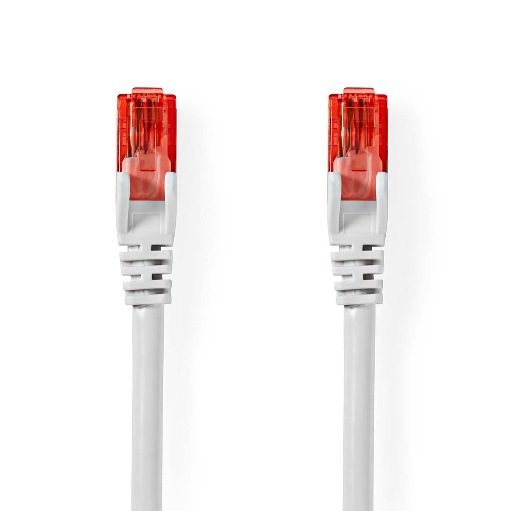 Cat 6 kábel | RJ45 Dugasz | RJ45 Dugasz | U/UTP | 0.50 m | Kerek | PVC | Fehér | Boríték
