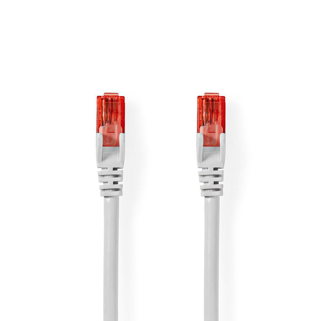 Cat 6 kábel | RJ45 (8P8C) Dugasz | RJ45 (8P8C) Dugasz | UTP | 1.00 m | Kerek | PVC | Fehér | Műanyag Zacskó