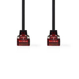 Cat 6 kábel | RJ45 (8P8C) Dugasz | RJ45 (8P8C) Dugasz | UTP | 2.00 m | Lapos | PVC | Fekete | Műanyag Zacskó