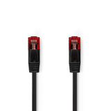 Cat 6 kábel | RJ45 (8P8C) Dugasz | RJ45 (8P8C) Dugasz | UTP | 2.00 m | Lapos | PVC | Fekete | Műanyag Zacskó