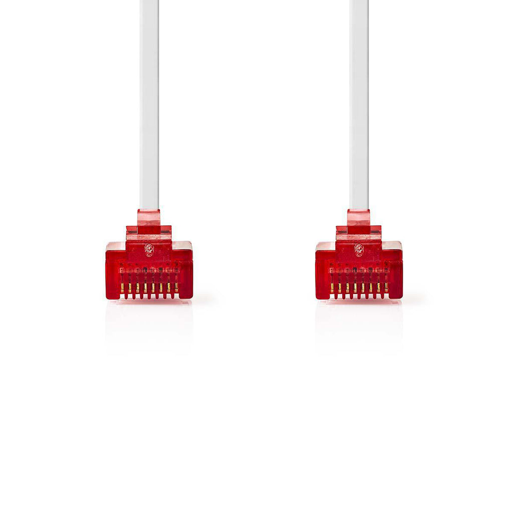 Cat 6 kábel | RJ45 Dugasz | RJ45 Dugasz | U/UTP | 1.00 m | Snagless | Lapos | PVC | Fehér | Műanyag Zacskó