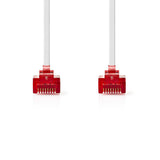 Cat 6 kábel | RJ45 Dugasz | RJ45 Dugasz | U/UTP | 1.00 m | Snagless | Lapos | PVC | Fehér | Műanyag Zacskó