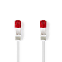 Cat 6 kábel | RJ45 Dugasz | RJ45 Dugasz | U/UTP | 1.00 m | Snagless | Lapos | PVC | Fehér | Műanyag Zacskó