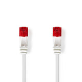 Cat 6 kábel | RJ45 Dugasz | RJ45 Dugasz | U/UTP | 1.00 m | Snagless | Lapos | PVC | Fehér | Műanyag Zacskó