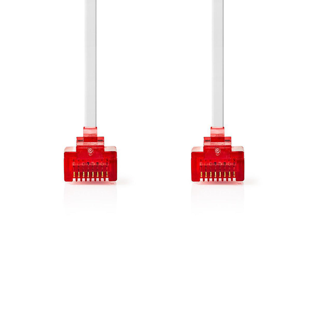 Cat 6 kábel | RJ45 Dugasz | RJ45 Dugasz | U/UTP | 5.00 m | Snagless | Lapos | PVC | Fehér | Műanyag Zacskó