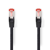 Cat 6 kábel | RJ45 Dugasz | RJ45 Dugasz | S/FTP | 1.00 m | Kerek | LSZH | Fekete | Műanyag Zacskó