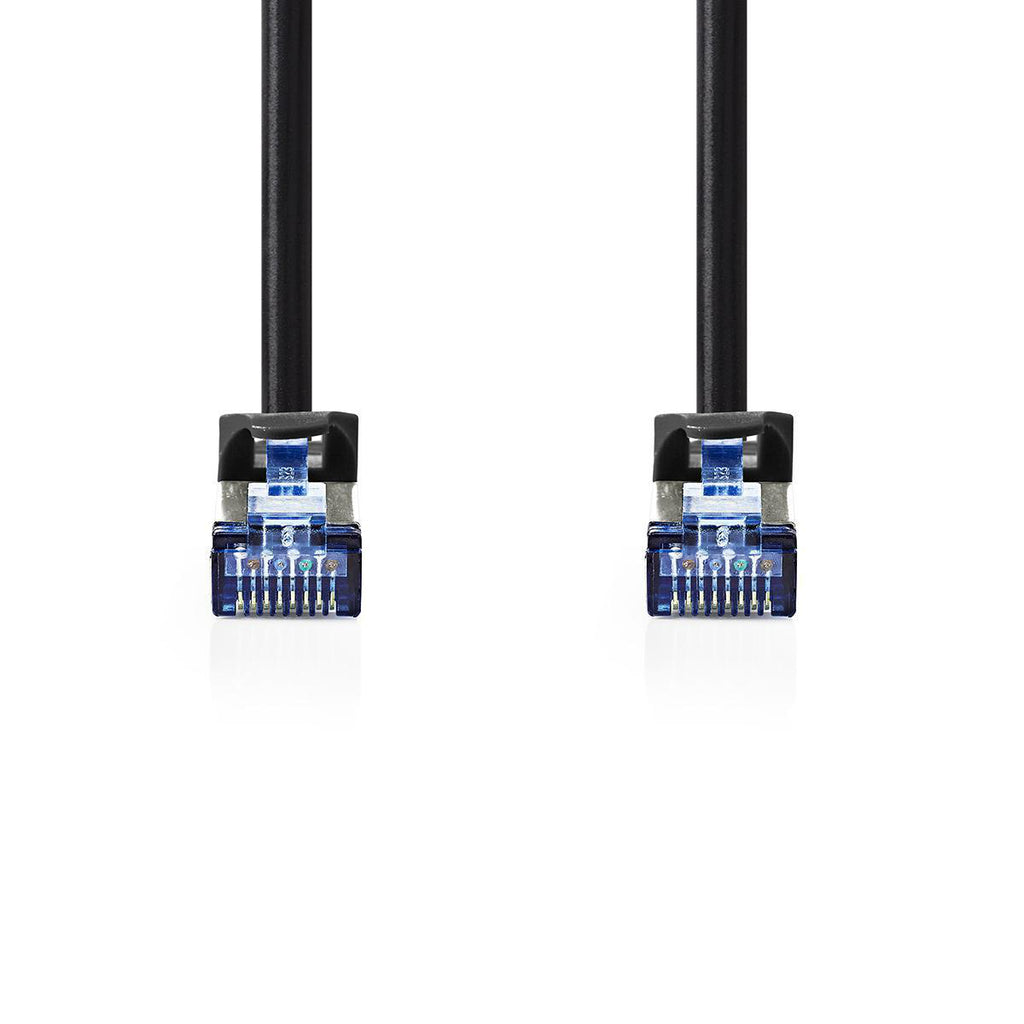 CAT6a Kábel | S/FTP | RJ45 Dugasz | RJ45 Dugasz | 3.00 m | Snagless | Kerek | LSZH | Fekete | Boríték