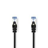CAT6a Kábel | S/FTP | RJ45 Dugasz | RJ45 Dugasz | 3.00 m | Snagless | Kerek | LSZH | Fekete | Boríték