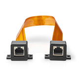 Cat 6 kábel | RJ45 Aljzat | RJ45 Aljzat | U/UTP | 0.30 m | Kül és Beltéri | Lapos | Nejlon Tok | Fekete | Műanyag Zacskó