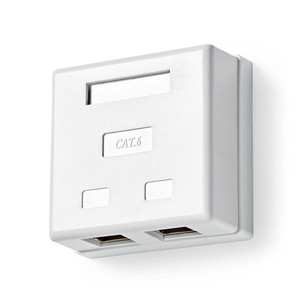 Hálózati fali doboz | A falon | 2-Port port(s) | STP CAT6 | Egyenes | Aljzat | Aranyozott | PVC | Fehér | Boríték