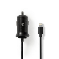 Autós töltő | 2,4 A | Fix Lightning kábel | Fekete