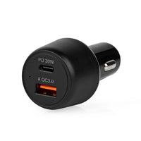 Autós Töltő | 2x 3.0 A | Kimenő csatlakozók száma: 2 | Csatlakozó típusa: USB-A / USB-C™ | | 48 W | Automatikus Feszültség Kiválasztás | PD3.0 30W / QC3.0