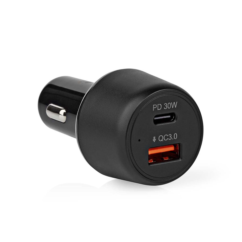 Autós Töltő | 2x 3.0 A | Kimenő csatlakozók száma: 2 | Csatlakozó típusa: USB-A / USB-C™ | | 48 W | Automatikus Feszültség Kiválasztás | PD3.0 30W / QC3.0