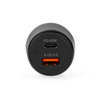 Autós Töltő | 2.0 / 3.0 / 3.25 A | Kimenő csatlakozók száma: 2 | Csatlakozó típusa: USB-A / USB-C™ | 65 W | Automatikus Feszültség Kiválasztás