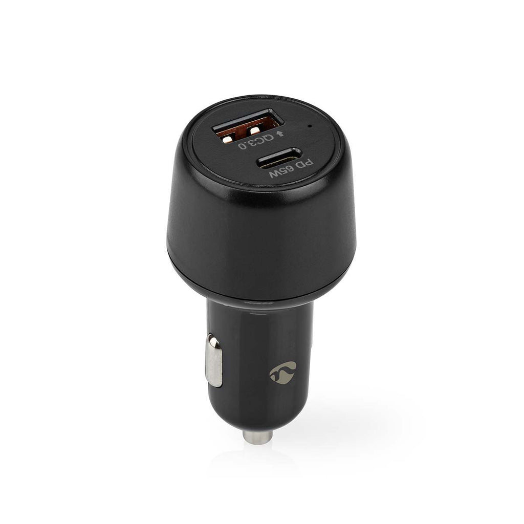 Autós Töltő | 2.0 / 3.0 / 3.25 A | Kimenő csatlakozók száma: 2 | Csatlakozó típusa: USB-A / USB-C™ | 65 W | Automatikus Feszültség Kiválasztás