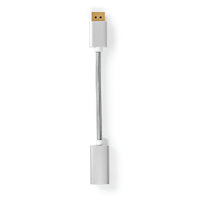 DisplayPort kábel | DisplayPort Dugasz | HDMI™ Kimenet | 4K@60Hz | Aranyozott | 0.20 m | Kerek | Márkás | Ezüst | Ablakos Fedő Doboz-0