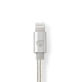 Lightning Kábel | USB 2.0 | Apple Lightning, 8 Pólusú | USB-C™ Dugasz | 480 Mbps | Aranyozott | 1.00 m | Kerek | Márkás / Nejlon Tok | Aluminium / Ezüst | Ablakos Fedő Doboz