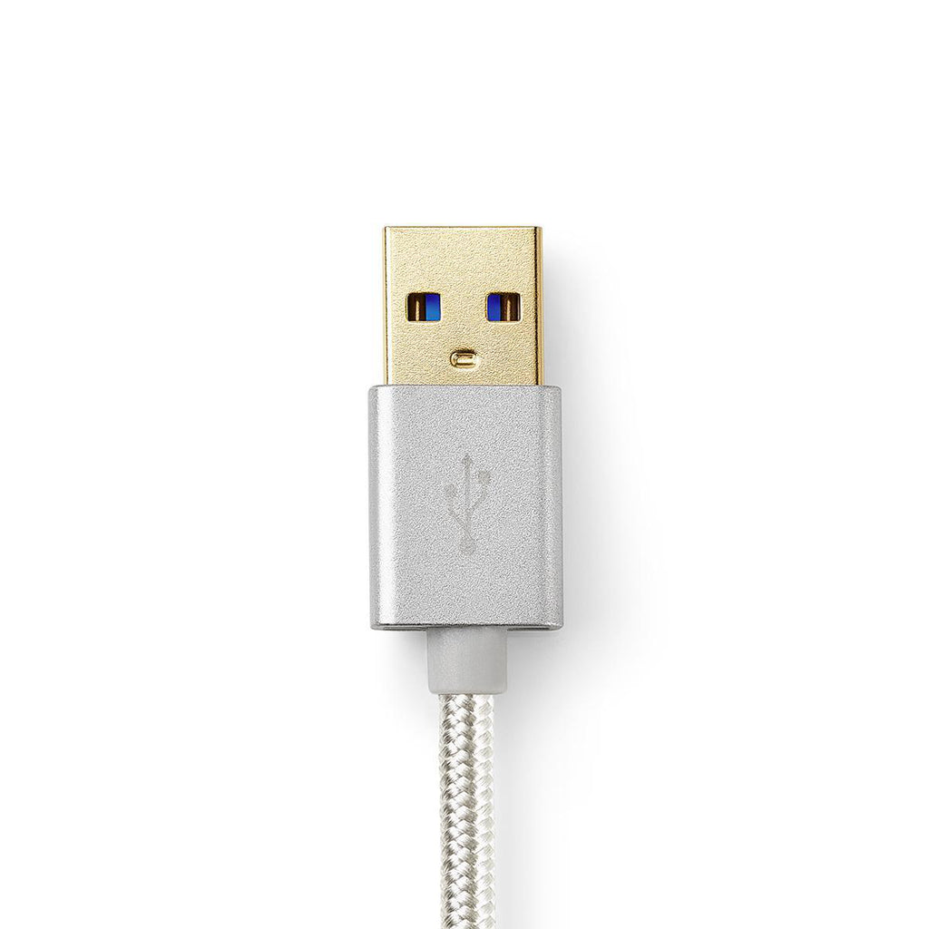 USB kábel | USB | USB-A Dugasz | USB Type-C™ Dugasz | Aranyozott | 1.00 m | Kerek | Márkás / Nejlon Tok | Aluminium | Ablakos Fedő Doboz