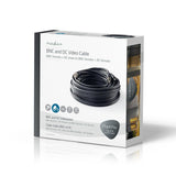 CCTV biztonsági kábel | BNC / DC | 10.0 m | Kerek | PVC | Fekete | Ajándék Dobozban