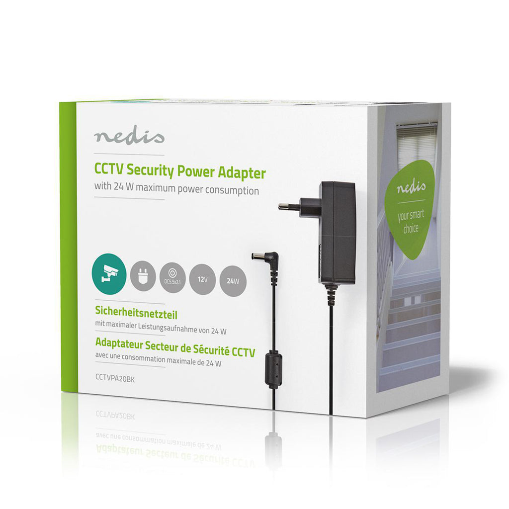 CCTV tápkábel Splitter | 2.5 x 5.5 mm | 2.5 x 5.5 mm | Dugasz | 1.50 m | Fekete