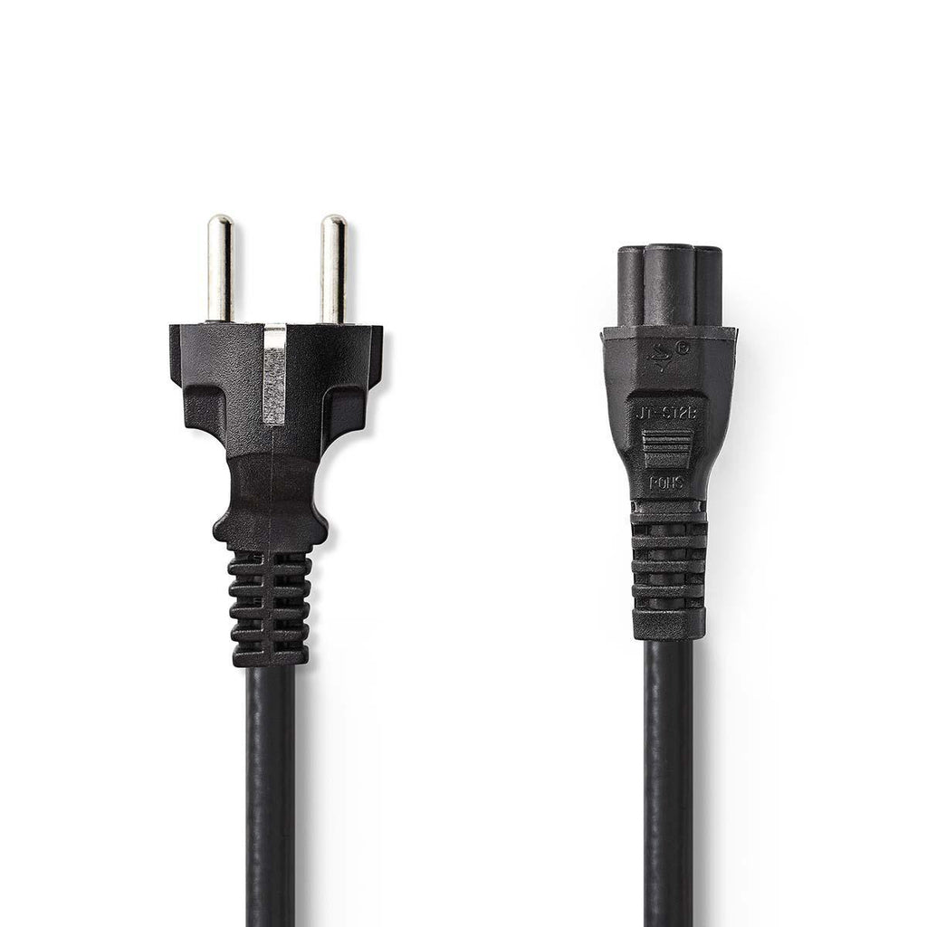 Tápkábel C14 - C13 | Földelt Csatlakozó Dugó | IEC-320-C5 | Egyenes | Egyenes | Nikkelezett | 5.00 m | Kerek | PVC | Fekete | Műanyag Zacskó