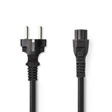 Tápkábel C14 - C13 | Földelt Csatlakozó Dugó | IEC-320-C5 | Egyenes | Egyenes | Nikkelezett | 5.00 m | Kerek | PVC | Fekete | Műanyag Zacskó