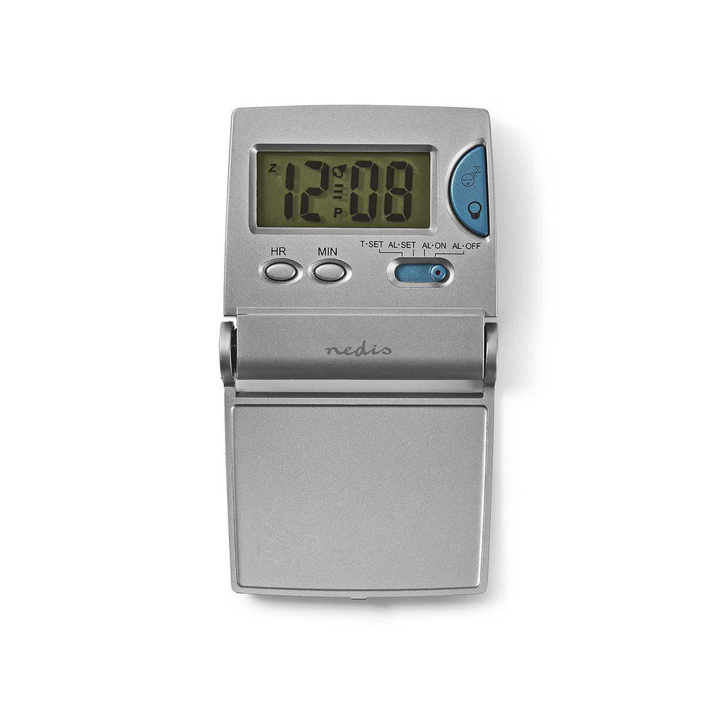 Digitális Desk ébresztőóra | Háttér megvilágosítású LCD Kijelző | 1.7 cm | Háttér megvilágítás | Összehajtható | Alkalmas erre_ Travel | Szundi funkció | Igen | Ezüst