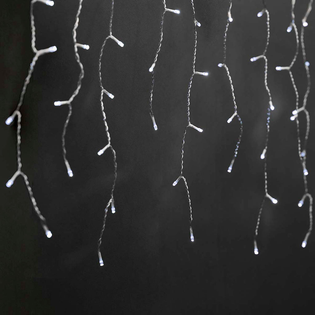 Dekoratív Jégcsap Fények | 180 LED's | Hideg Fehér | 5.90 m | Fényhatások: 7 | Hálózati Áramellátás-0