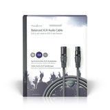 Egyensúlyozott XLR audiokábel | XLR 3 Tűs Dugasz - XLR 3 Tűs Aljzat | 10 m | Szürke