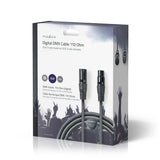 Digitális DMX-kábel, 110 ohm | XLR 3 Tűs Dugasz - XLR 3 Tűs Aljzat | 10 m | Szürke