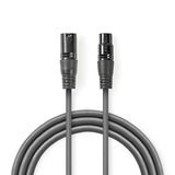 DMX adapter kábel | XLR 3-Tűs Dugasz | XLR 3-Tűs Aljzat | Nikkelezett | 15.0 m | Kerek | PVC | Sötét Szürke | Ajándék Dobozban