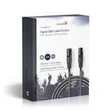 DMX adapter kábel | XLR 3-Tűs Dugasz | XLR 3-Tűs Aljzat | Nikkelezett | 15.0 m | Kerek | PVC | Sötét Szürke | Ajándék Dobozban