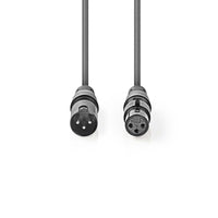 DMX adapter kábel | XLR 3-Tűs Dugasz | XLR 3-Tűs Aljzat | Nikkelezett | 20.0 m | Kerek | PVC | Sötét Szürke | Ajándék Dobozban