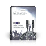 DMX adapter kábel | XLR 3-Tűs Dugasz | XLR 3-Tűs Aljzat | Nikkelezett | 20.0 m | Kerek | PVC | Sötét Szürke | Ajándék Dobozban