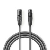 DMX adapter kábel | XLR 3-Tűs Dugasz | XLR 3-Tűs Aljzat | Nikkelezett | 1.00 m | Kerek | PVC | Sötét Szürke | Kartondoboz