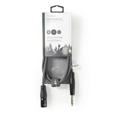 Egyensúlyozott XLR audiokábel | XLR 3 Tűs Dugasz - 6,35 mm-es Dugasz | 1.5 mm | Szürke