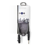 Kiegyensúlyozatlan audio kábel | XLR 3-Tűs Aljzat | 6.35 mm Dugasz | Nikkelezett | 1.50 m | Kerek | PVC | Sötét Szürke | Kartondoboz