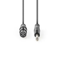 Kiegyensúlyozatlan audio kábel | XLR 3-Tűs Aljzat | 6.35 mm Dugasz | Nikkelezett | 3.00 m | Kerek | PVC | Sötét Szürke | Kartondoboz
